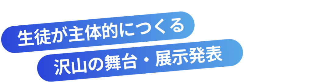 生徒が主体的につくる 沢山の舞台・展示発表